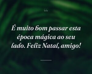 É muito bom passar esta época mágica ao seu lado. Feliz Natal, amigo!