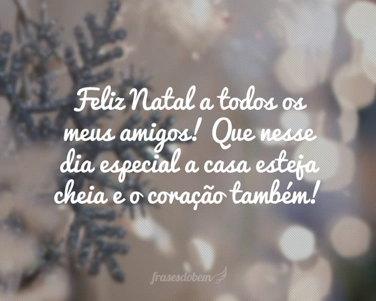 Feliz Natal a todos os meus amigos! Que nesse dia especial a casa esteja cheia e o coração também!