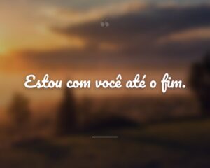 Estou com você até o fim.