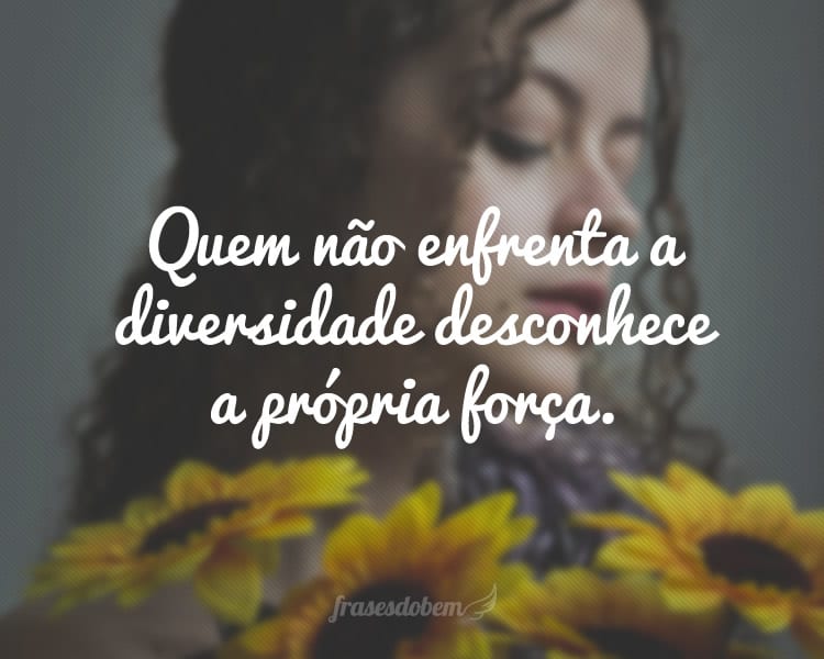 Quem não enfrenta a diversidade desconhece a própria força.