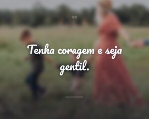 Tenha coragem e seja gentil.
