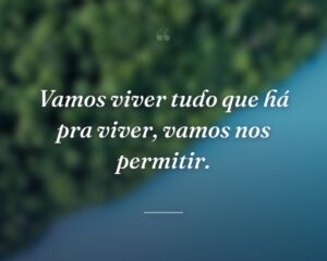 Vamos viver tudo que há pra viver, vamos nos permitir.