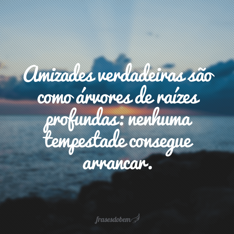 Amizades verdadeiras são como árvores de raízes profundas: nenhuma tempestade consegue arrancar.