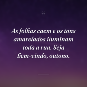 As folhas caem e os tons amarelados iluminam toda a rua. Seja bem-vindo, outono.