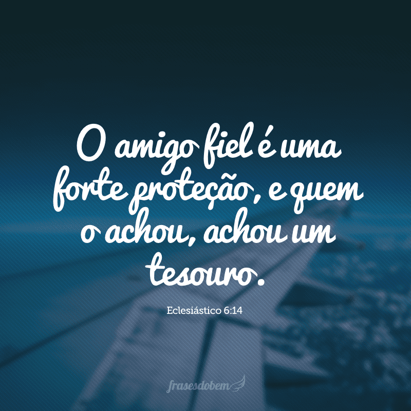 O amigo fiel é uma forte proteção, e quem o achou, achou um tesouro.