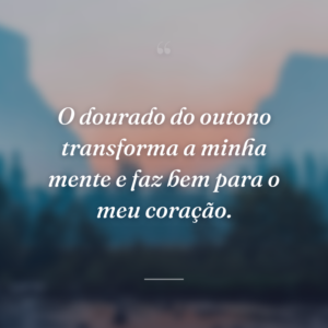 O dourado do outono transforma a minha mente e faz bem para o meu coração.