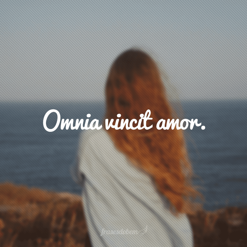 Omnia vincit amor. (O amor supera tudo)