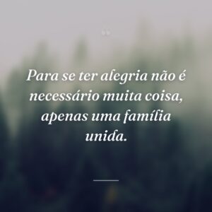 Para se ter alegria não é necessário muita coisa, apenas uma família unida.