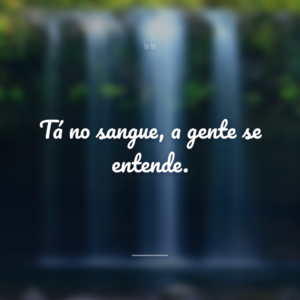 Tá no sangue, a gente se entende.