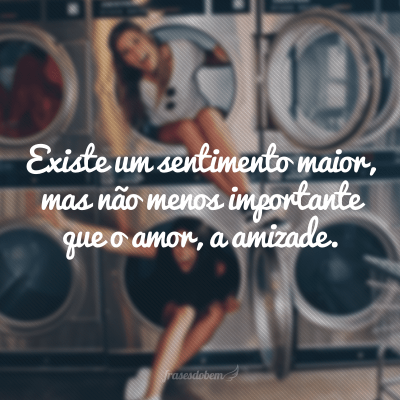 Existe um sentimento maior, mas não menos importante que o amor, a amizade.