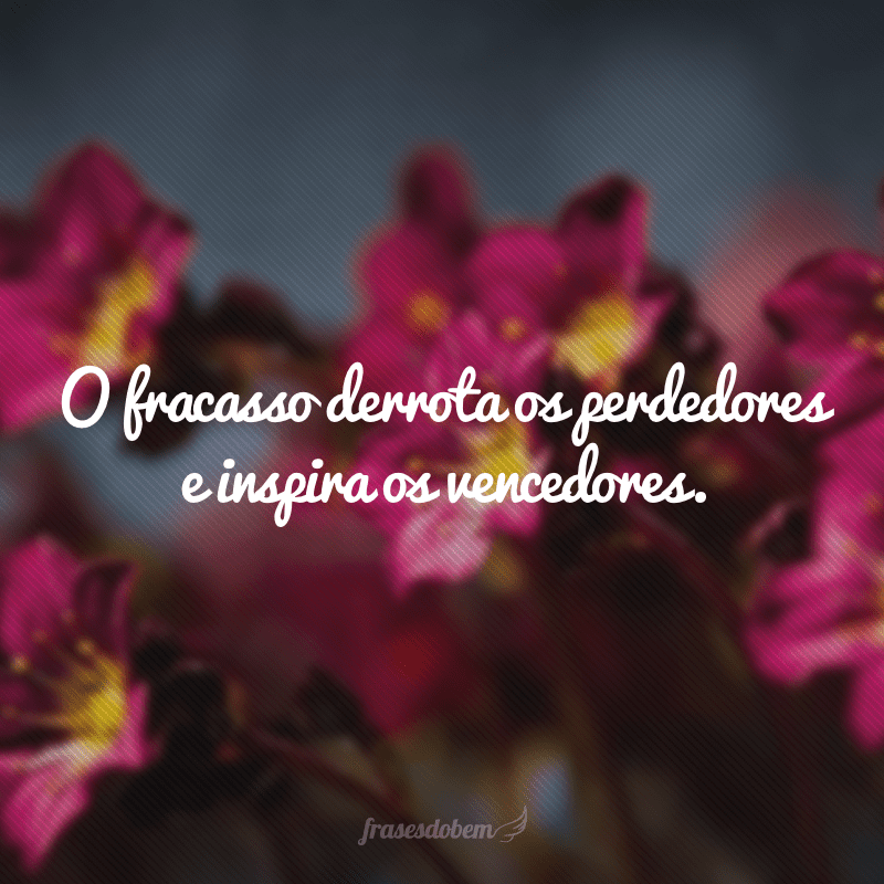 O fracasso derrota os perdedores e inspira os vencedores.