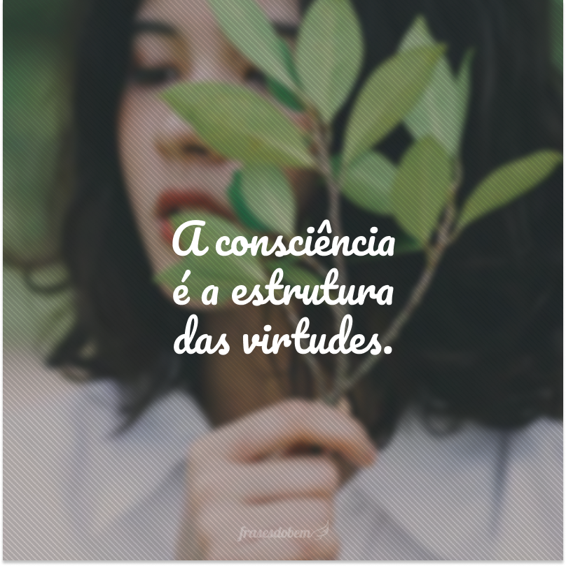 A consciência é a estrutura das virtudes.