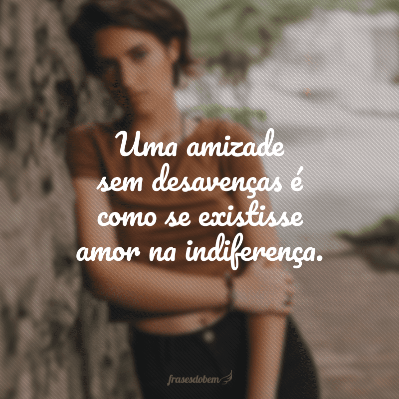 Uma amizade sem desavenças é como se existisse amor na indiferença.