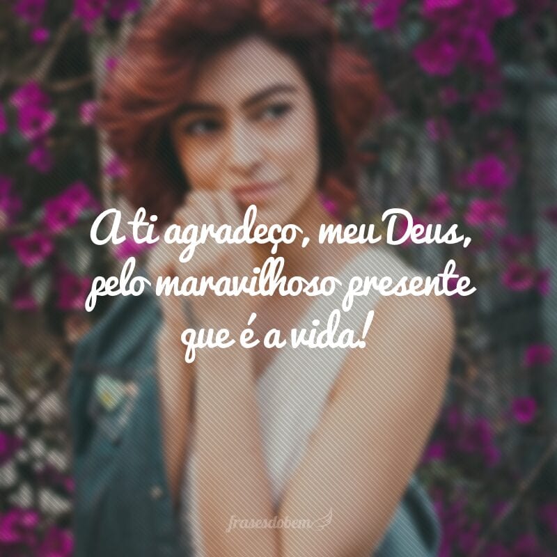 A ti agradeço, meu Deus, pelo maravilhoso presente que é a vida!