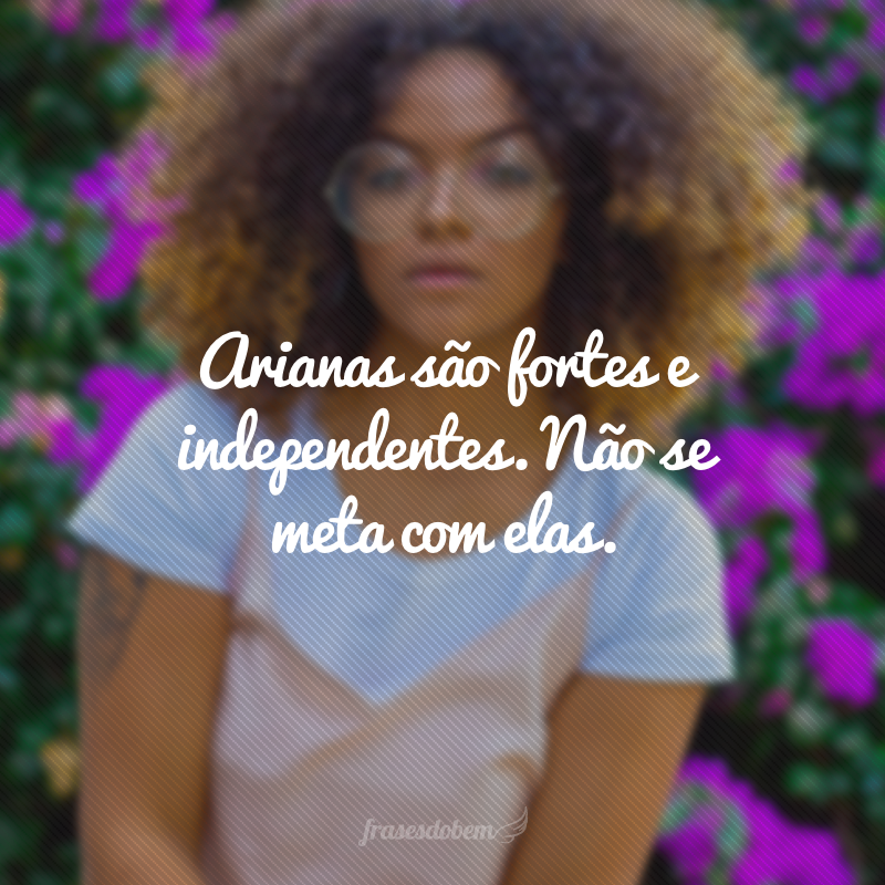 Arianas são fortes e independentes. Não se meta com elas.