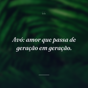 Avó: amor que passa de geração em geração.
