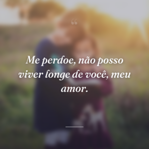 Me perdoe, não posso viver longe de você, meu amor.