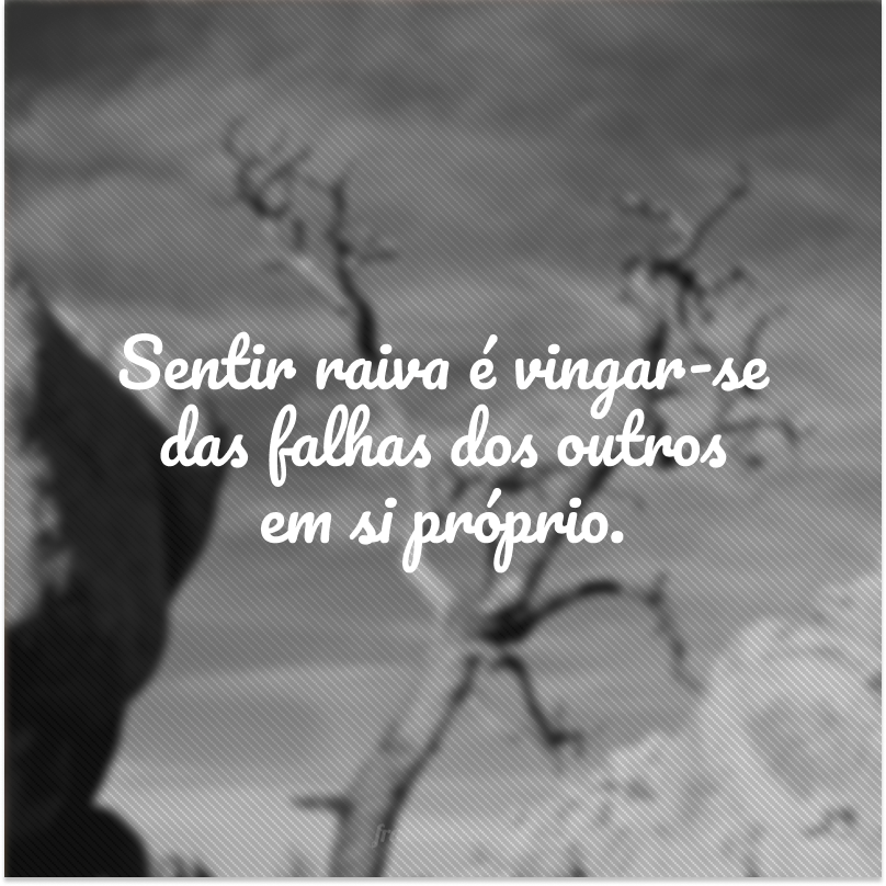 Sentir raiva é vingar-se das falhas dos outros em si próprio.