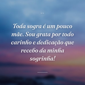 Toda sogra é um pouco mãe. Sou grata por todo carinho e dedicação que recebo da minha sogrinha!