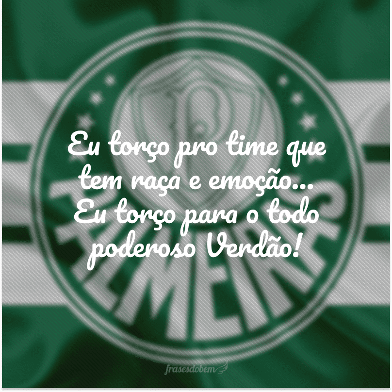 I support the team that has race and emotion… I support the almighty Verdão!