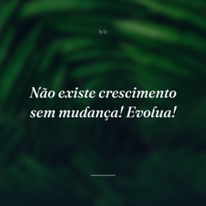 Não existe crescimento sem mudança! Evolua!