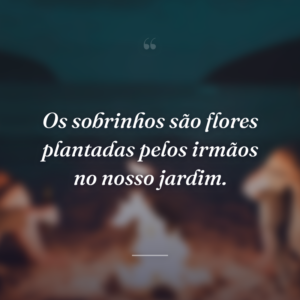 Os sobrinhos são flores plantadas pelos irmãos no nosso jardim.