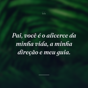 Pai, você é o alicerce da minha vida, a minha direção e meu guia.