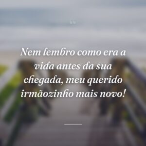 Nem lembro como era a vida antes da sua chegada, meu querido irmãozinho mais novo!