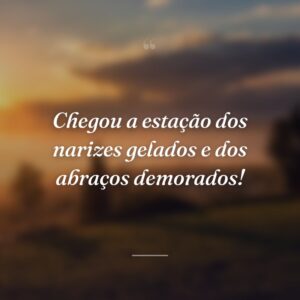 Chegou a estação dos narizes gelados e dos abraços demorados!
