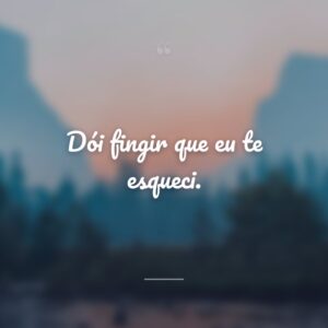 Dói fingir que eu te esqueci.