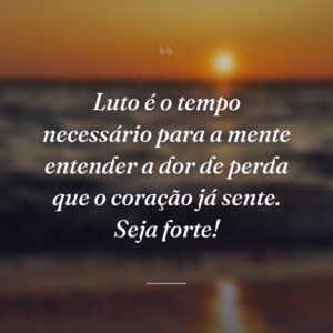 Luto é o tempo necessário para a mente entender a dor de perda que o coração já sente. Seja forte!