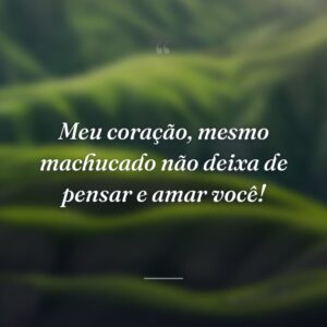 Meu coração, mesmo machucado não deixa de pensar e amar você!