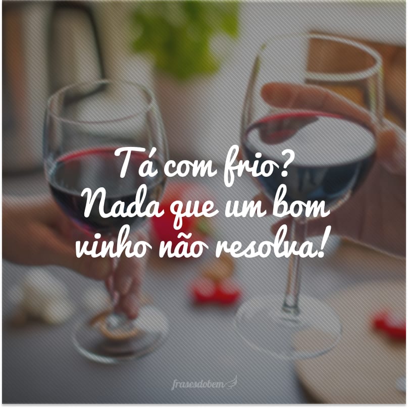 Tá com frio? Nada que um bom vinho não resolva!