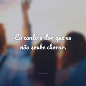 Eu canto a dor que eu não soube chorar.