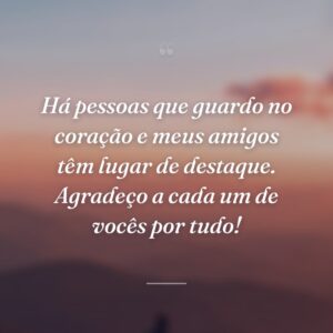 Há pessoas que guardo no coração e meus amigos têm lugar de destaque. Agradeço a cada um de vocês por tudo!
