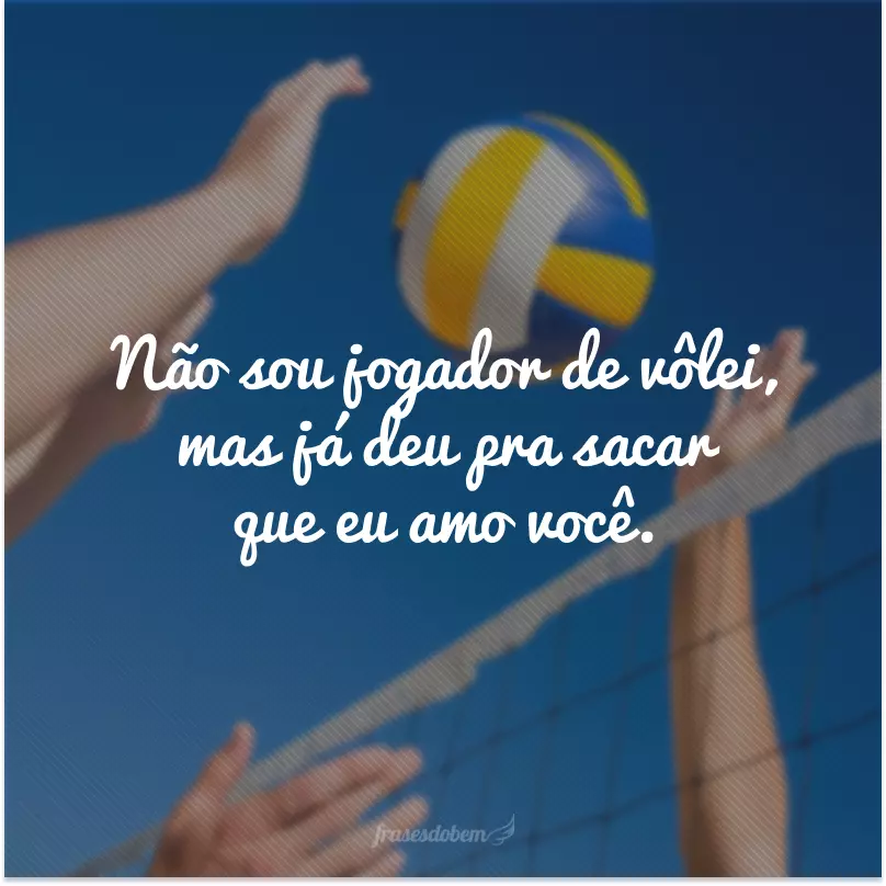 Não sou jogador de vôlei, mas já deu pra sacar que eu amo você.