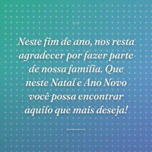 Neste fim de ano, nos resta agradecer por fazer parte de nossa família. Que neste Natal e Ano Novo você possa encontrar aquilo que mais deseja!