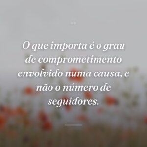 O que importa é o grau de comprometimento envolvido numa causa, e não o número de seguidores.