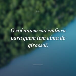 O sol nunca vai embora para quem tem alma de girassol.