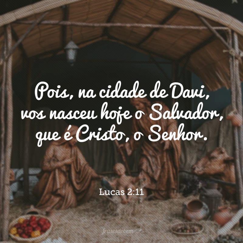 Pois, na cidade de Davi, vos nasceu hoje o Salvador, que é Cristo, o Senhor.