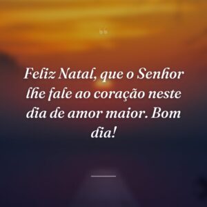 Feliz Natal, que o Senhor lhe fale ao coração neste dia de amor maior. Bom dia!