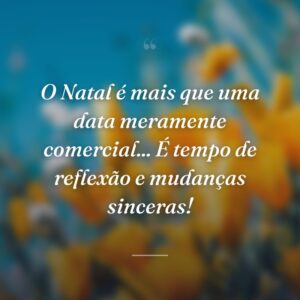 O Natal é mais que uma data meramente comercial... É tempo de reflexão e mudanças sinceras!