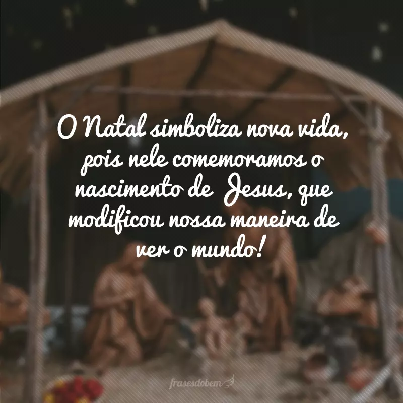 O Natal simboliza nova vida, pois nele comemoramos o nascimento de Jesus, que modificou nossa maneira de ver o mundo!