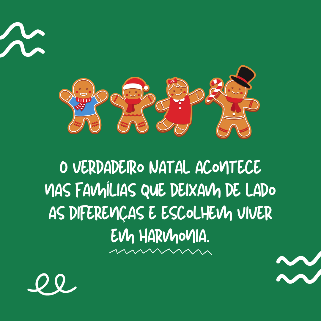 O verdadeiro Natal acontece nas famílias que deixam de lado as diferenças e escolhem viver em harmonia.