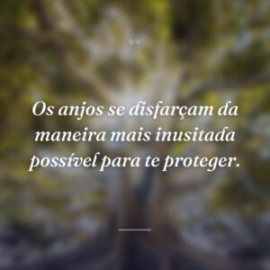 Os anjos se disfarçam da maneira mais inusitada possível para te proteger.