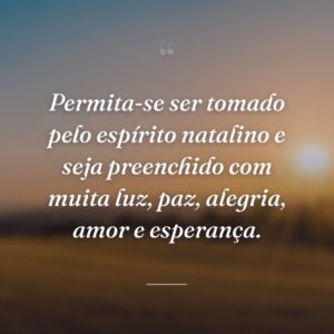Permita-se ser tomado pelo espírito natalino e seja preenchido com muita luz, paz, alegria, amor e esperança.