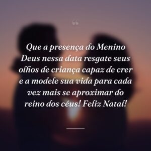 Que a presença do Menino Deus nessa data resgate seus olhos de criança capaz de crer e a modele sua vida para cada vez mais se aproximar do reino dos céus! Feliz Natal!