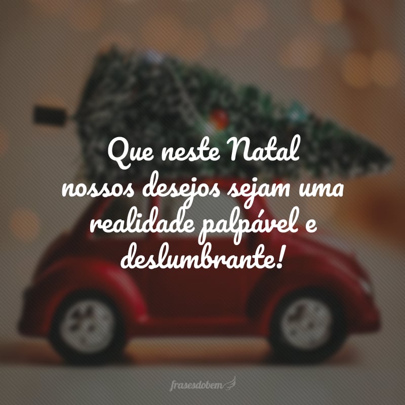 Que neste Natal nossos desejos sejam uma realidade palpável e deslumbrante!