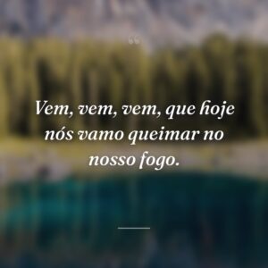 Vem, vem, vem, que hoje nós vamo queimar no nosso fogo.
