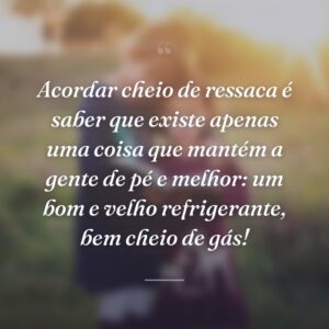 Acordar cheio de ressaca é saber que existe apenas uma coisa que mantém a gente de pé e melhor: um bom e velho refrigerante, bem cheio de gás!